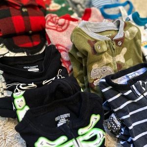 11 sets of baby boy pjs 18-24 mos and 2t- one new with tags